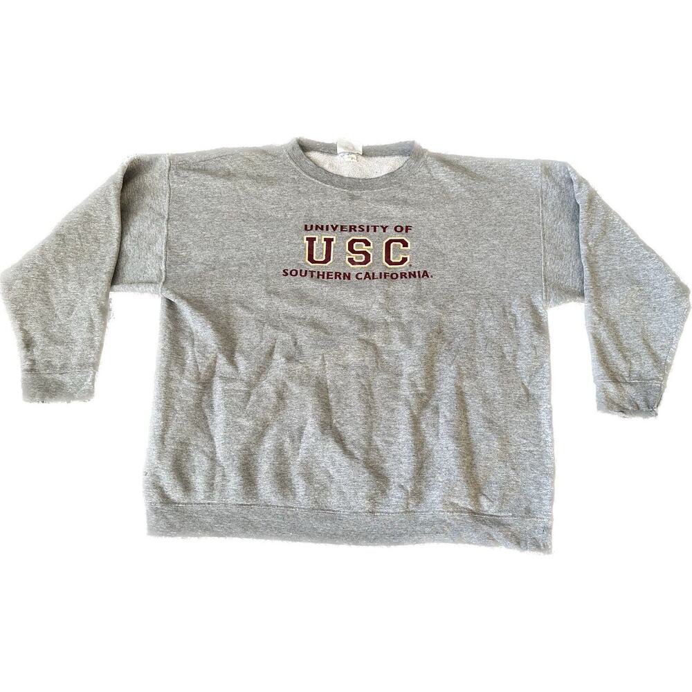 Vintage 90s USC Southern California Trojans XXL Gray USA Crewneck Sweatshirt VTG